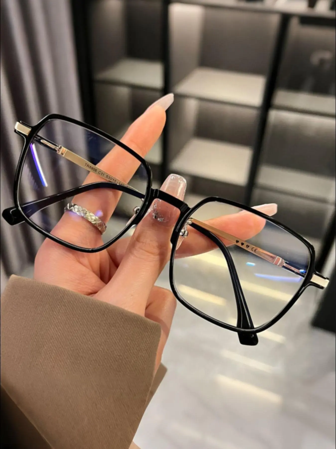Square Frame Anti-blue Light Eyeglasses, Casual Style Eyewear, Fashion Eyeglasses for Women & Men, Fashion Eyeglasses for Work, Daily Clothing Decor, for Valentine's Day Gift, Stylish Trendy Eyewear