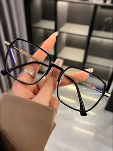 Square Frame Anti-blue Light Eyeglasses, Simple Fashion Eyeglasses for Women & Men, Fashion Eyeglasses for Work, Daily Clothing Decor, for Student Valentine's Day Gift