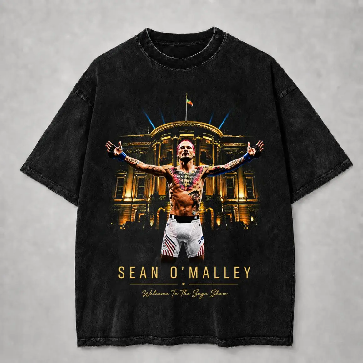 Sean O’Malley Suga Show Vintage Graphic Washed T-Shirt, Retro MMA Fighter Hoodie, Sweatshirt, Streetwear Fight Fan Apparel, Gift For Him And Her
