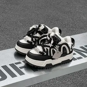 2025 New Style Casual Sneakers Original Design Platform Elevator Bread Shoes Unisex Couples' Versatile Non-slip Wear-resistant Features 5CM Height Increase Blue & White Trainer Footwear shoes for women