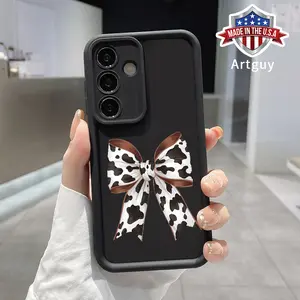 Phone case for Samsung S24 ultra plus S25 S23 S22 Ultra Plus Trendy Cow Print Bow Advanced fashion gift Shockproof Silicone TPU Bumper Drop Protection Soft Cover