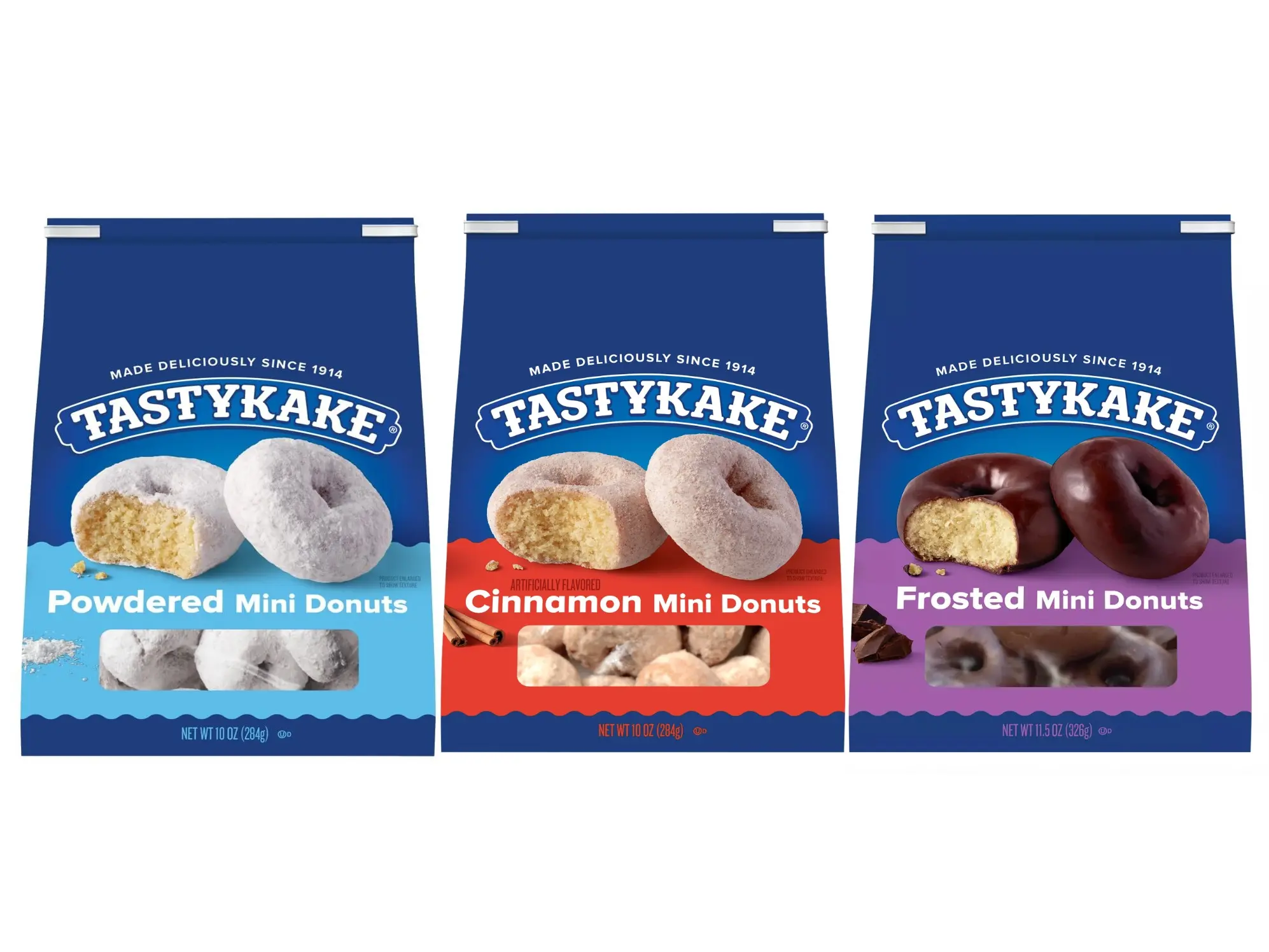 Tastykake Mini Donuts Variety Pack - Powdered, Cinnamon, & Frosted Flavors