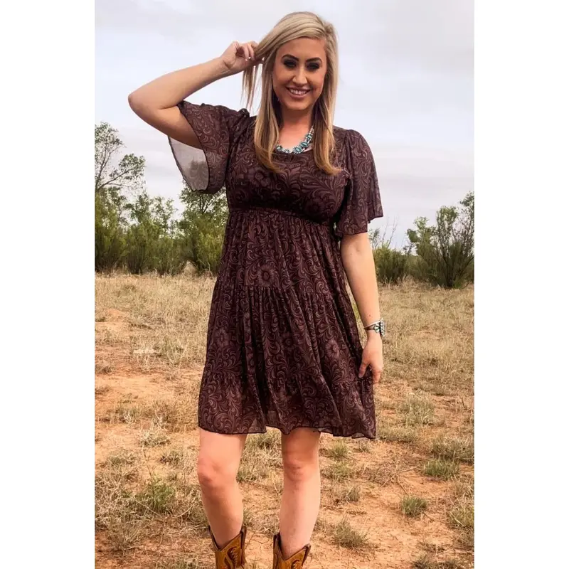 brown western dress - TikTok Shop