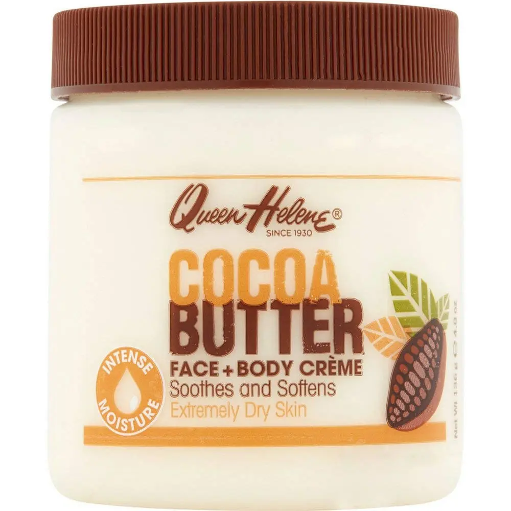 Hain Celestial Queen Helene Cocoa Butter Face & Body Cream 4.8 Oz Rich Formula with Lanolin for Quenching Dry Skin