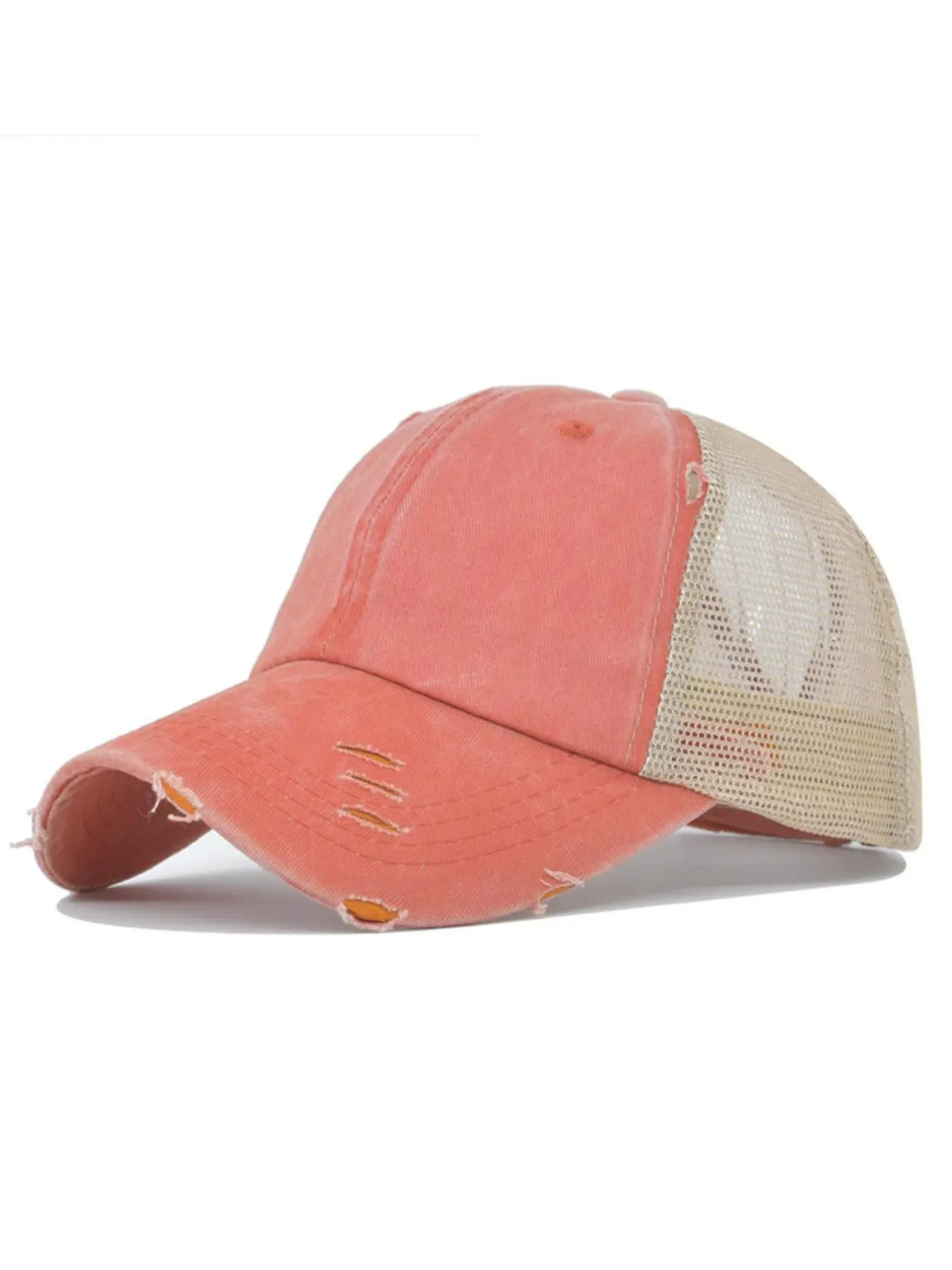 Women's Adjustable Ponytail Hat | Criss Cross Back High Pony Mesh Baseball Cap for Daily Looks Adjustable Snapback Cap Ponytail Caps
