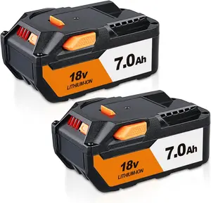 18V Lithium-Ion Battery Replacement 2-Pack (7.0Ah) for Ridgid R840087, Compatible with Ridgid 18V R840085, R840083, R840086, R840089, AC840085, AC840086 Cordless Drill Power Tools