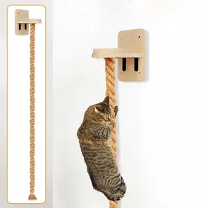Heavy Duty Jute Cat Climbing Rope, Wall Mounted Tall Scratching Post, Natural Sisal Scratcher Toy, Vertical Scratcher
