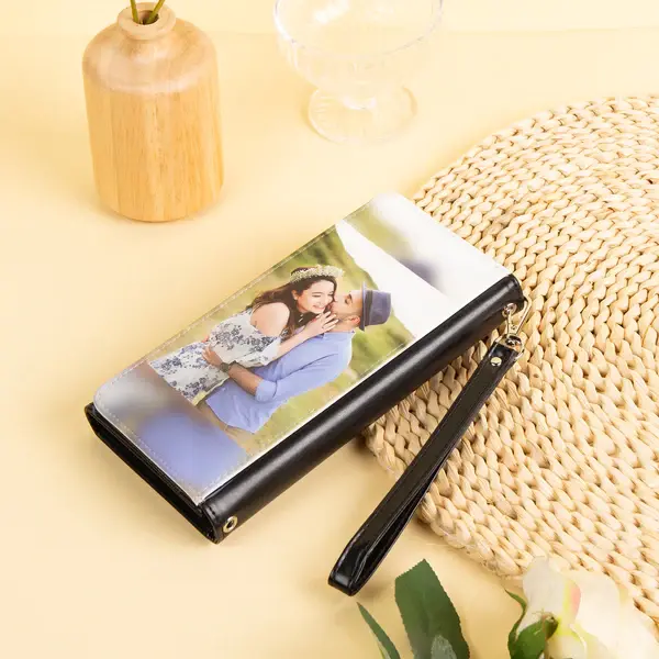 Personalized Photo Wallet Custom Long Leather Wallet for Women Large Capacity Wallet Ladies Purse with Multiple Card Holders Photo Purses Gifts for Her