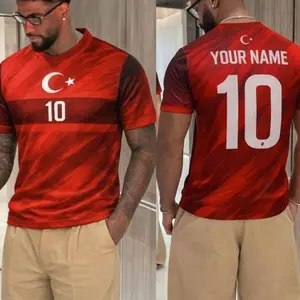 Personalized Turkiye Soccer Fan 3D T-Shirt, Turkey Custom Name Number Football Jersey Red Top, Jersey For Supporters OG9 MZT S2U IRT