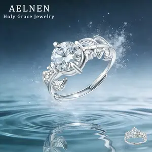 AELNEN Women's Jewelry Ring, High-Quality Moissanite, Adjustable Size, Holiday Gift, Daily Wear