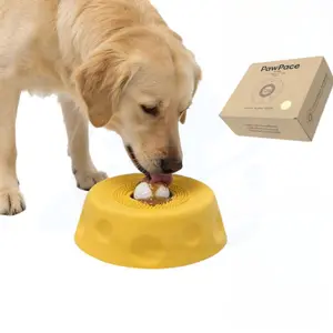 PawPace Dog Liquid Slow Feeder Bowl, Enrichment Lick Mat with Rolling Ball, 8 Suction Cups, Oral Care & Fresh Breath, Mess-Free Pet Dispenser