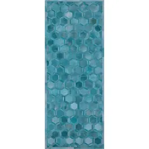 Natural Cowhide Hand Stitched Patchwork Runner Rug - 4' 0" X 10' 0"