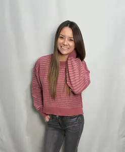 Mauve Two Tone Knit Sweater