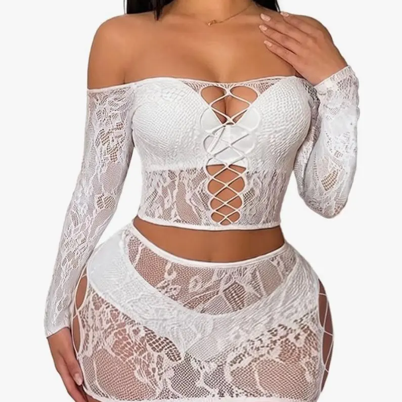 (White) Sexy Fishnet Bodysuit