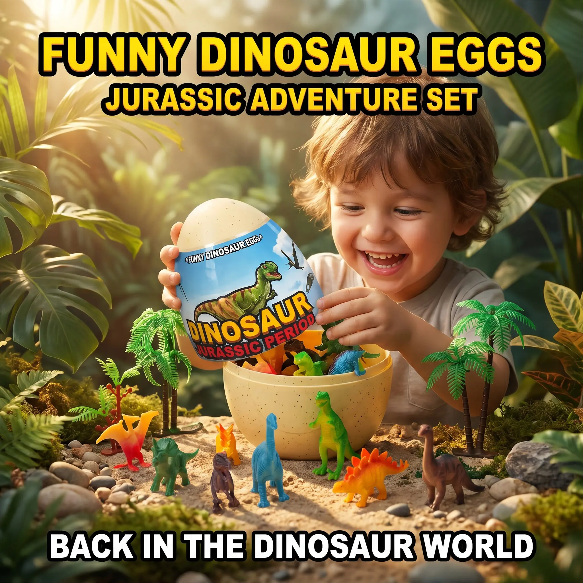 8pcs Randomly Assorted Dinosaur Hatching Surprise Eggs - Animal Figurine Dinosaurs & Prehistoric Creatures Toys, Small Birthday Party Gifts for 8-10 Years Kids, Party Favors