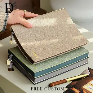 Engrave Name PU Leather Notebook A5 Business Office Student To Do List Personalized Simple Luxury Diary Books Stationery Gift