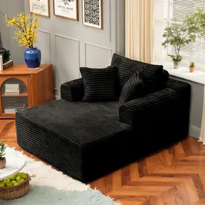 Extra-Large Boneless Corduroy Soft Cloud Cushion Floor Chair, Corduroy Fabric Sofa Alternative, Pre-Assembled Single Seater Indoor Furniture, No-Installation Comfortable Seat for Living Rooms & Movie Viewing