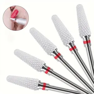 5pcs Nail Drill Bit Set, Professional Ceramic Safety Head, Ideal for Nail Drills, Cuticle Care, Durable & Safe Design