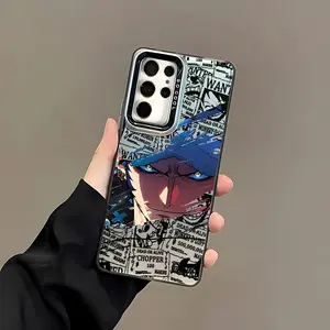 Anime One Piece Trafalgar D. Water Law Phone Case Suitable for Samsung Galaxy S25 S24 S23 S22 S21 S20 FE Ultra Plus 4G 5G Anti-Drop Matte Back Cover, Water Ripple Phone Case, Rectangle Phone Case, Animal Phone Case