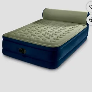 Intex Dura-Beam Deluxe Ultra Plush Air Mattress with Built-In Pump Queen Size 18-Inch Height 600-Pound Weight Capacity Self Inflating Portable Airbed with Plush Headboard and Electronic Pump - Multi Purpose Inflatable