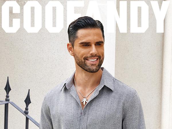 COOFANDY Men's Long Sleeve Button Down Linen Shirt Casual Untucked Chambray Shirt Wrinkle Free Wedding Shirts Collar Menswear Minimalist Outfit Top COOFANDY Men's Long Sleeve Button Down Linen Shirt Casual Untucked Chambray Shirt Wrinkle Free Wedding Shirts Collar Menswear Minimalist Outfit Top