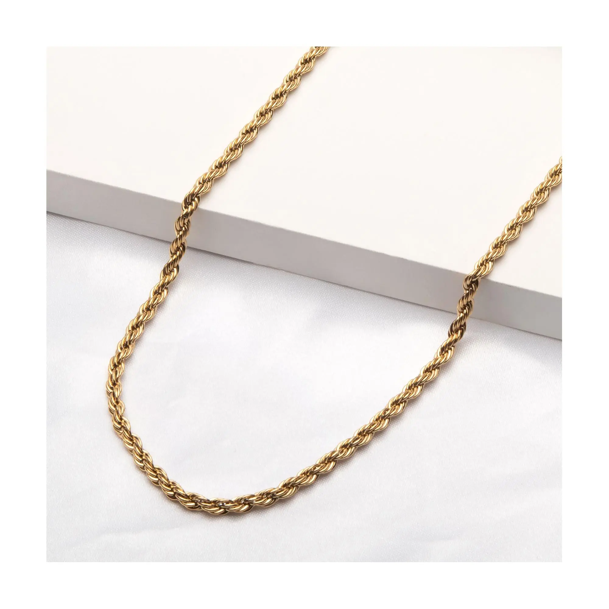 Verve Men's Jewelry Goldtone Stainless Steel Rope Link Chain Verve Men's Jewelry Goldtone Stainless Steel Rope Link Chain