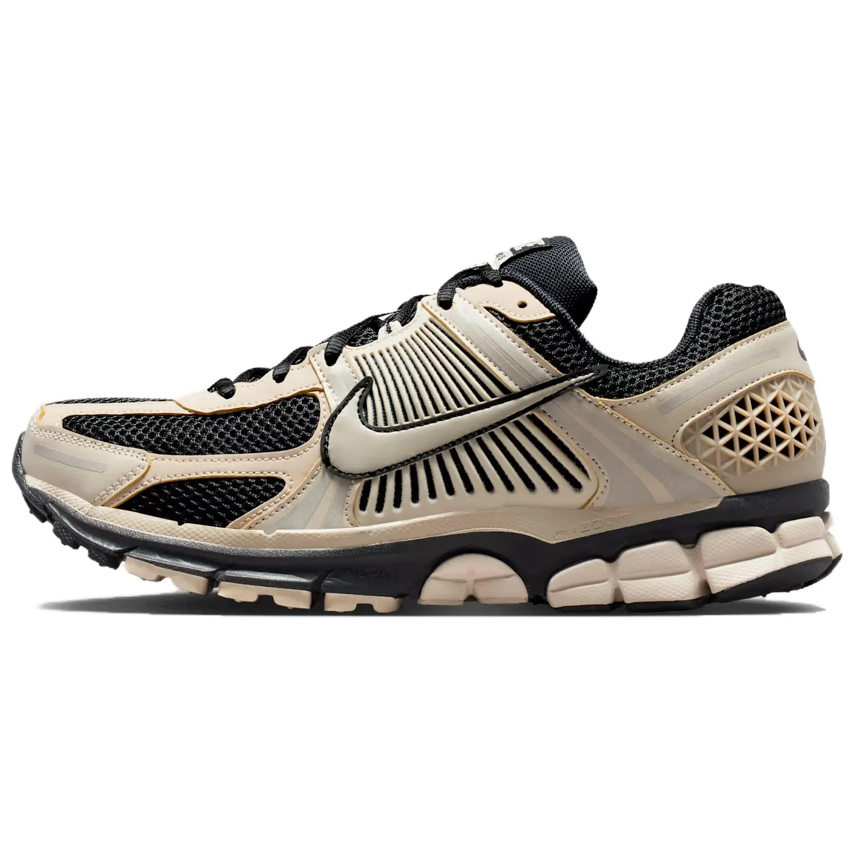 NIKE Air Zoom Vomero 5 'Black Cream' Men's Athletic Running Shoes - Solid Mesh Upper with Zoom Cushion for Daily Training & Long Runs, True Size Fit, Breathable