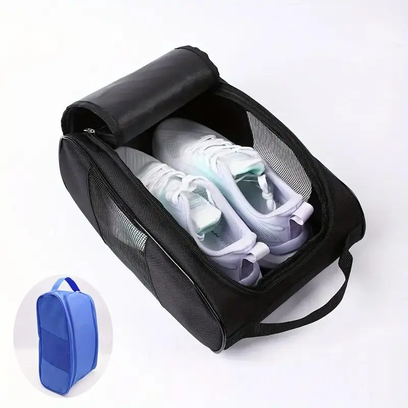 Portable Golf Shoe Storage Bag with Handle, Durable Oxford Fabric, Mesh Side Pocket, Ideal Golf Accessory Organizer, Golf Gear, Golf Pack