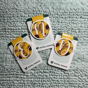 Personalized Floral Letter Magnetic Bookmark | Sunflower Bookmark