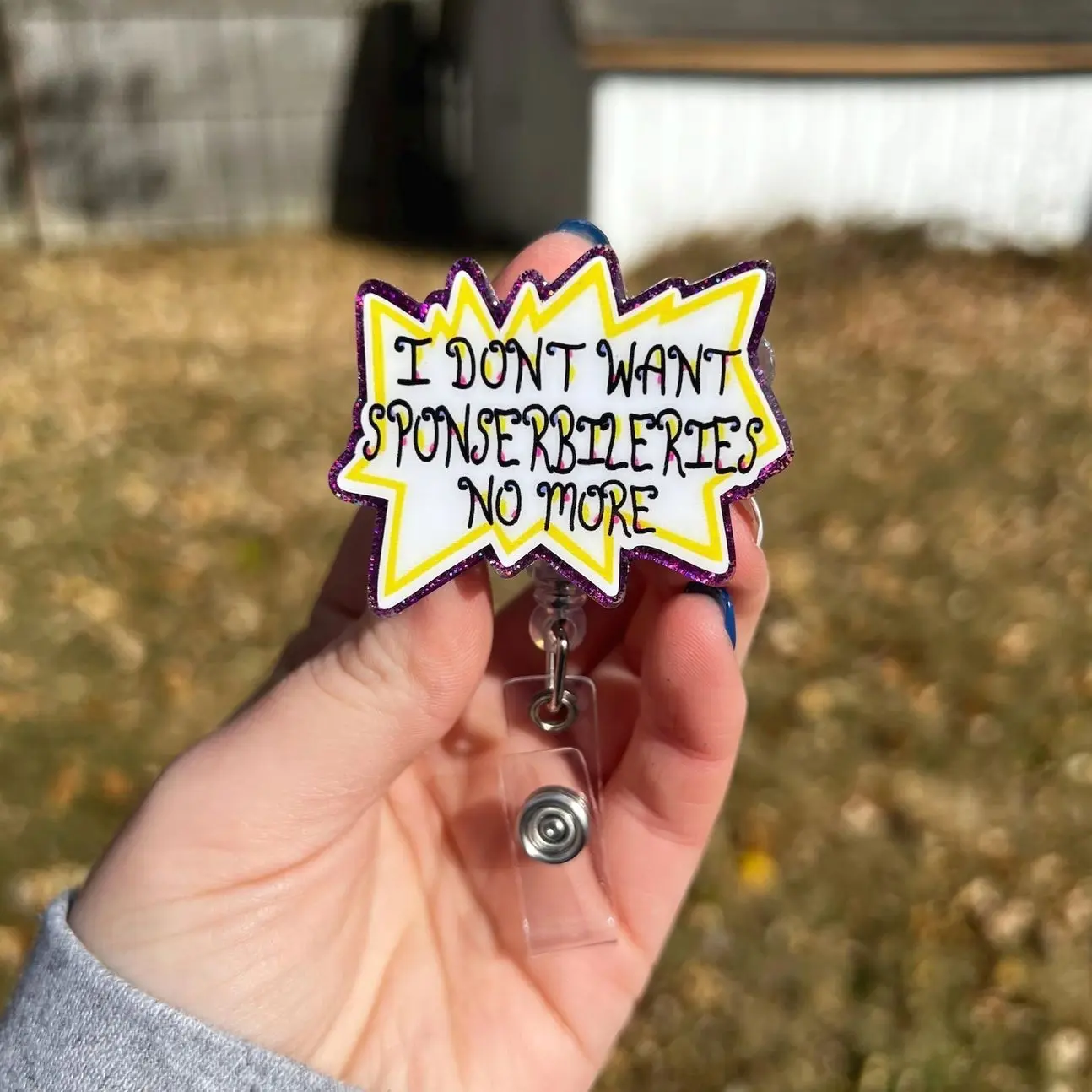 I Don’t Want Responsibilities No More Interchangeable Badge Reel, Humorous Badge Reel