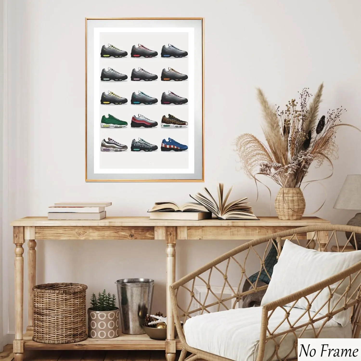 1pc Sports Shoe Collection Poster Art, Ideal for Sneaker Enthusiasts, Minimalist Room Decor, Modern Style Wall Decoration