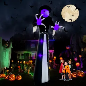 Halloween Inflatables Witch Decorations Outdoor - 12FT Giant Witch Halloween Blow up Yard Decorations with LED Build-in for Garden Lawn Indoor Party Decor
