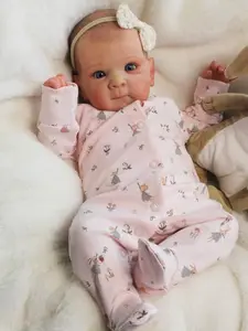 18 Inch Lifelike Reborn Baby Doll Realistic Newborn Doll Bettie Hand-Painted Blue Eyes Feeding Set Vinyl Body Birthday Gift For Girl Age 3+ Soft Weighted Dolls