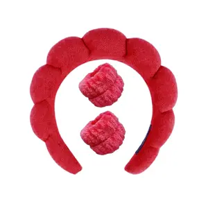 3pcs Reusable Makeup Remover Headband for Galentinesparty, Wristband Padded Hair Hoop for Daily Wear for Fall & Winter, Fashion Matching Hair Accessories for Women & Girls for Makeup, Spa