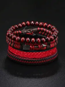 Men's Fashionable Arrow Decor Beaded Bracelet & Braid Bracelet, Casual Trendy Braid Design Bracelet, Fashion Accessories for Daily Decoration