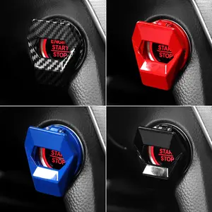 Premium Car Engine Start Stop Button Cover - Stylish Decorative Push-Button Accessory with Secure Sticky Fit - Enhance Your Cars Interior