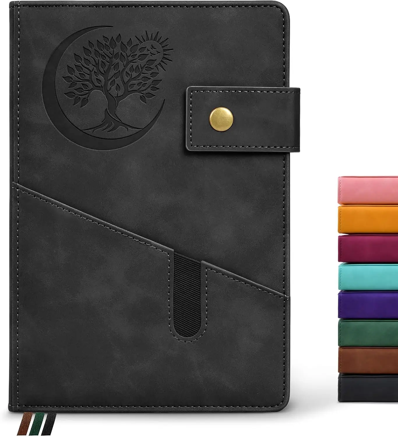 PAIBAS Blank Journal Notebook, A5 Hardcover Leather Sketchbook with 200 Pages Thick Blank Paper for Men Women, Unlined Drawing & Writing Journal, 5.9" x 8.4" Plain Notebook (green)