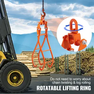 Father's Day Gift VEVOR Timber Claw Hook, 36 inch 4 Claw Log Grapple for Logging Tongs, Swivel Steel Log Lifting Tongs, Eagle Claws Design with 3307 lbs/1500 kg Loading Capacity for Tractors, ATVs, Trucks, Forklifts