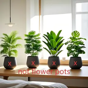 Set of 4 artificial plants, Indoor Faux Plant, equipped with 48 large leaves, maintenance-free evergreen money tree. Assemble the leaves yourself, perfect for home decoration and weddings. Does not include a planter.