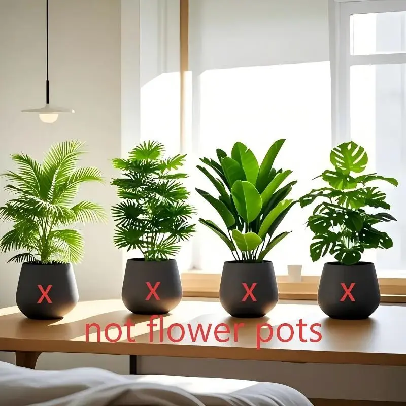 Set of 4 artificial plants, Indoor Faux Plant, Decorative Fake Plants, equipped with 48 large leaves, maintenance-free evergreen money tree. Assemble the leaves yourself, perfect for home decoration and weddings. Does not include a planter.