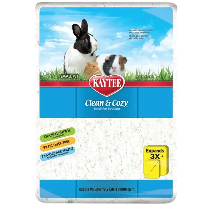 Kaytee Clean & Cozy White Paper Bedding, Made for Small Animals, 49.2 Liters