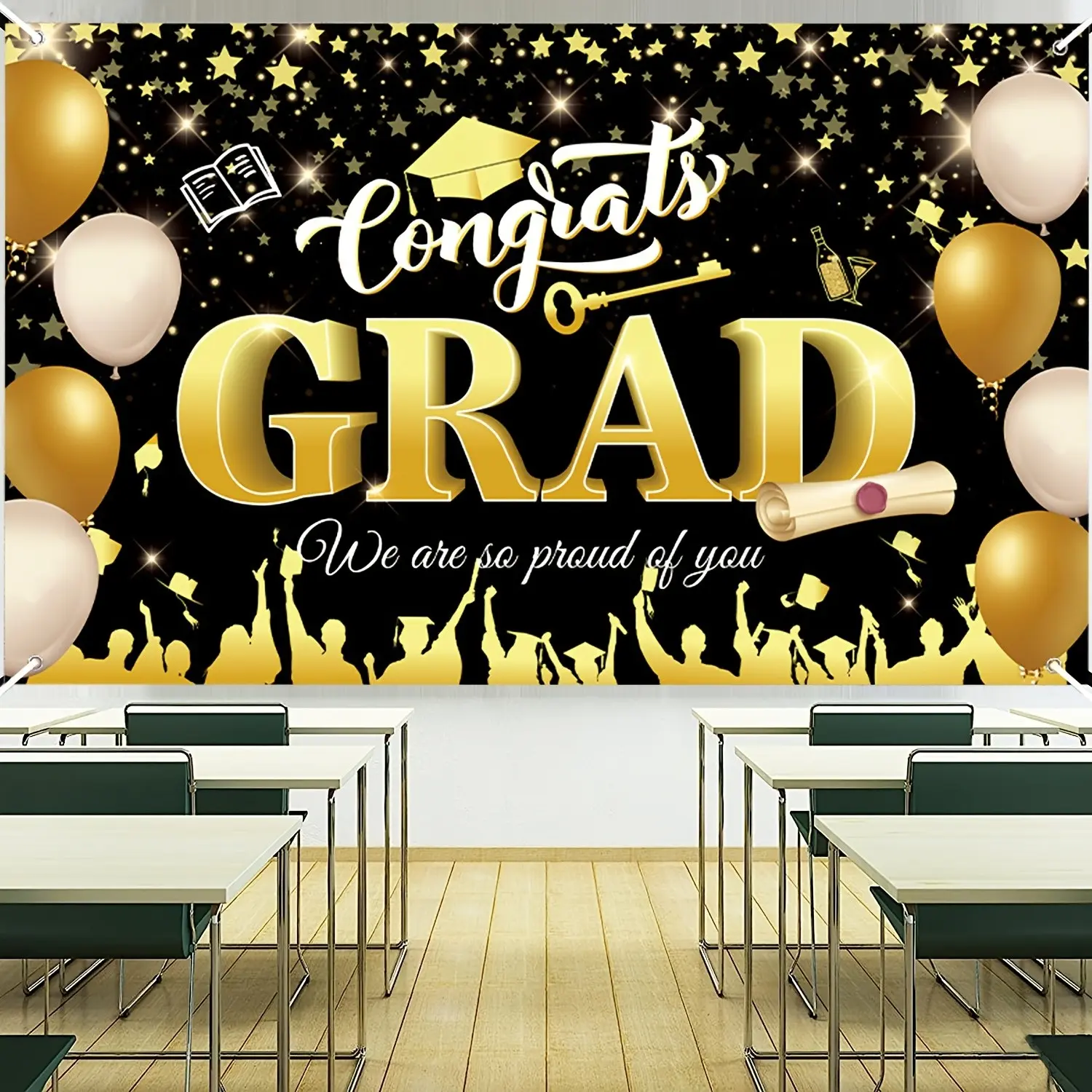 Extra Large Graduation Banner, 2026 Class Party Decoration, 180cm X 110cm, Home Decor, Festival Supplies