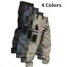 HOMUG Men's Solid Color Tactical Cargo Trouser - 230g Durable Menswear Fabric, Deep Pocket Men's Pants, Ideal for Work & Camping, All-Season Outdoor Pants (Khaki)