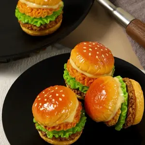 Delxe Ramen Buger 1pc Realistic Food Resin Charm for Craft DIY - Creative Resin Charm for Your DIY Projects