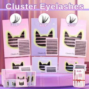 ArtstarLashes Cluster Eyelashes Kit D Curl 8-16MM Waterproof Lash Extensions 6 Styles for Makeup & Cosmetics Complete False Eyelash Set with Tools