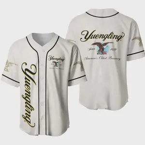 Yuengling Since 1829 Americas Oldest Brewery Baseball Jersey Bald Eagle Print Oversized Unisex Streetwear Summer Casual Men Women USA Patriotic Beer Lover Gift