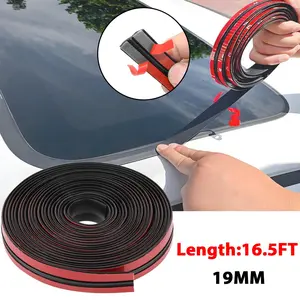 19MM Universal Car Windshield Rubber Seal,T Shape Car Windshield Seal Strip,16.5FT Weather Stripping for Car Windshield Black outdoorfun
