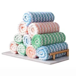 10PCS Square Microfiber Cleaning Cloth Pack - Soft, Super Absorbent, Oil-Absorbent, Lint-Free, Streak-Free, Long-Lasting Reusable Washable 10"x10" Wipes for Kitchen, Sink, Wipe Set
