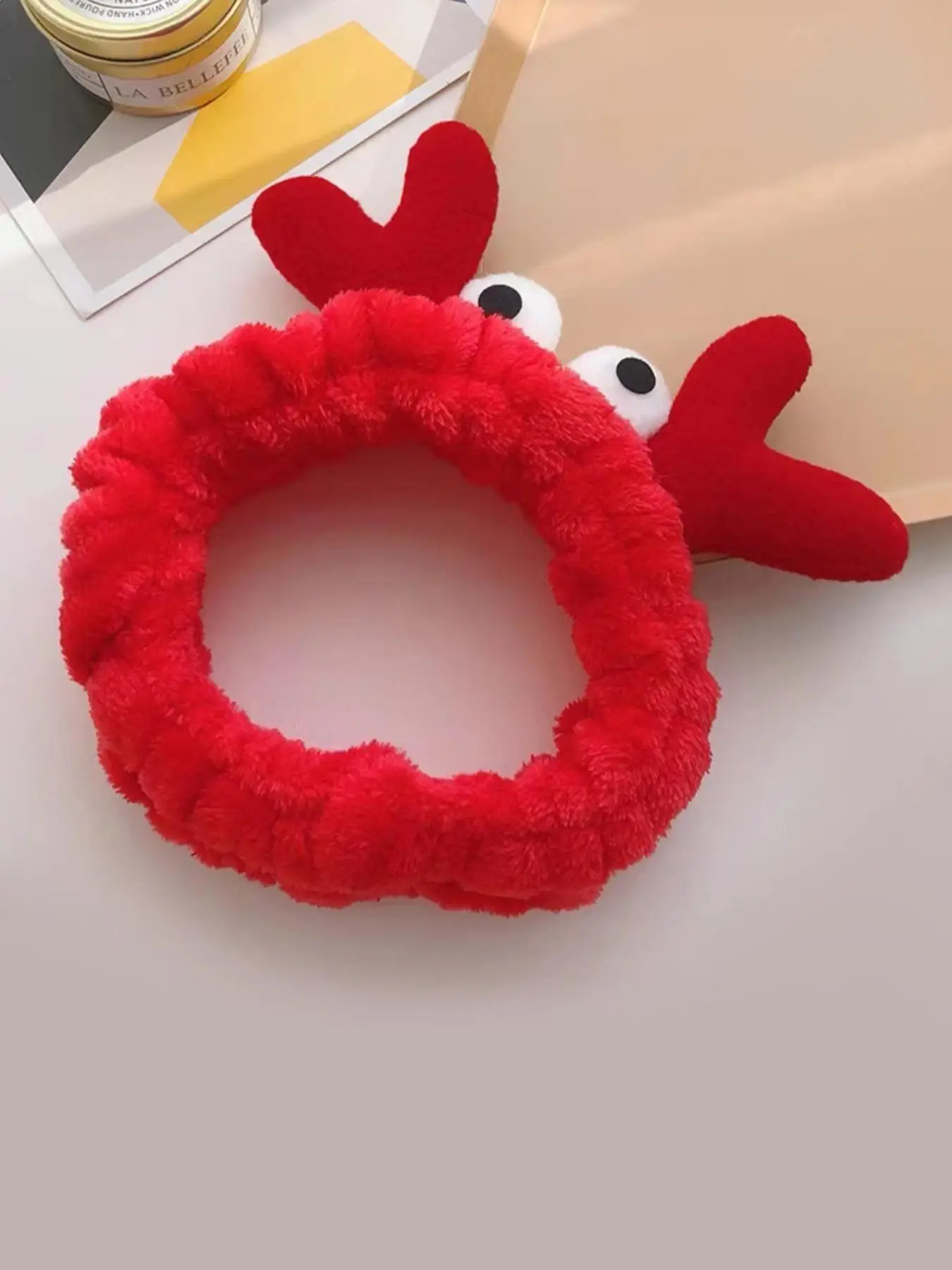 Cartoon Crab Decor Plush Hair Band, Cute High Stretch Elastic Hair Band for Women, Lovely Hairwear for Party, Daily, Beauty Hair Accessory for Face Wa