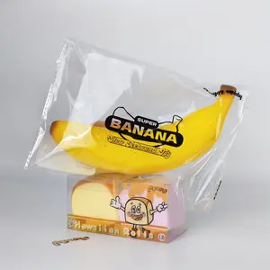 MHM Squishy Series Hawaiian Roll and Big Banana Gift Set Slow rebound simulation food Sticky hand soft stress relief toys Adult fidget toys Sensory toys